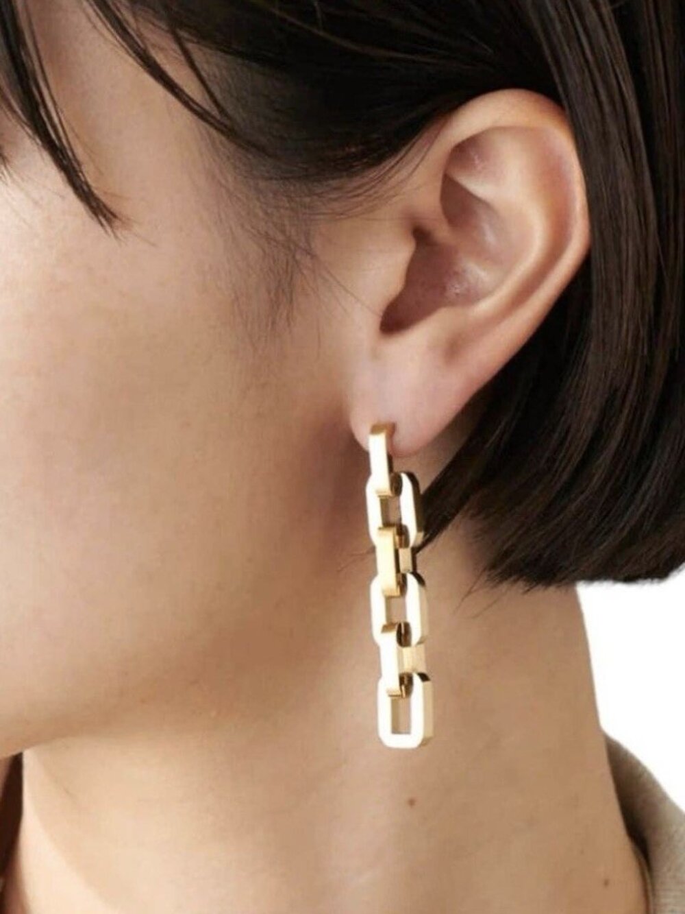 New Eddie Borgo Supra Chain Link Earrings 12k Designer Quiet Luxury
